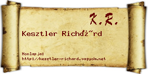 Kesztler Richárd névjegykártya