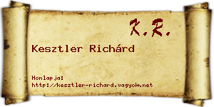 Kesztler Richárd névjegykártya